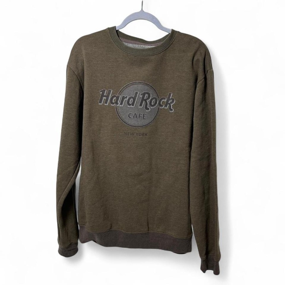 Hard Rock Cafe New York green brown‎ sweatshirt Large #rock #music